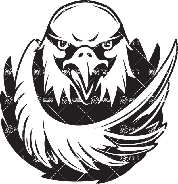 Vector Mascot Collection - Black and White  Eagle Mascot